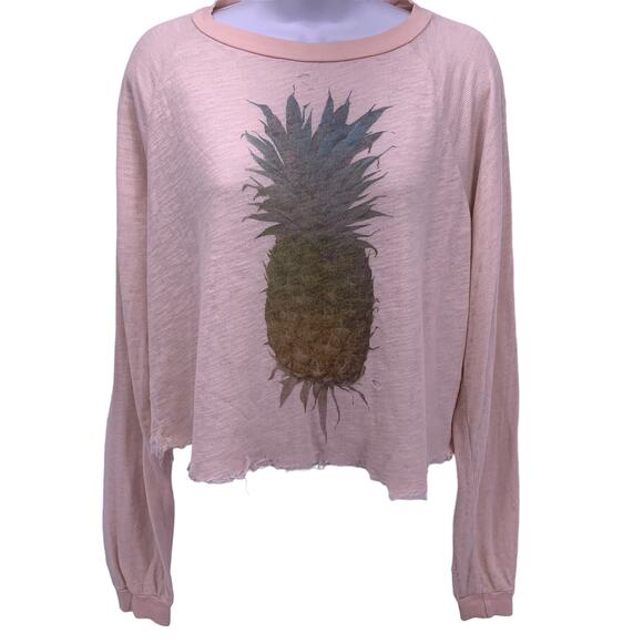 Wildfox Couture Rainbow Pineapple Sunrise Distressed Sweatshirt Womens Size XS - Picture 1 of 8